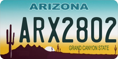 AZ license plate ARX2802
