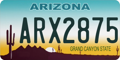 AZ license plate ARX2875
