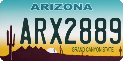 AZ license plate ARX2889