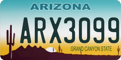 AZ license plate ARX3099