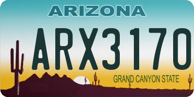 AZ license plate ARX3170