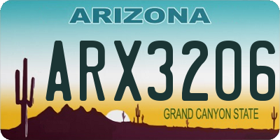 AZ license plate ARX3206