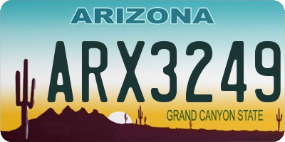 AZ license plate ARX3249