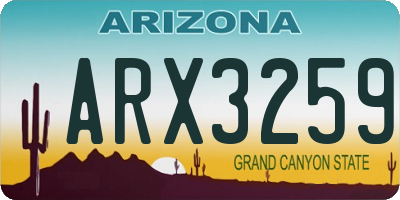 AZ license plate ARX3259