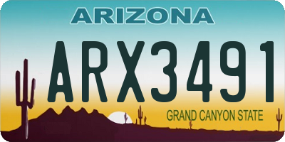 AZ license plate ARX3491