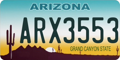 AZ license plate ARX3553