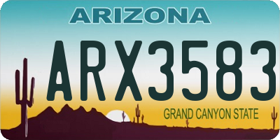 AZ license plate ARX3583