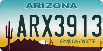 AZ license plate ARX3913