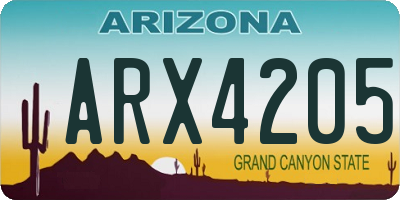 AZ license plate ARX4205