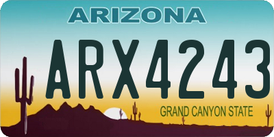 AZ license plate ARX4243