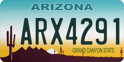AZ license plate ARX4291