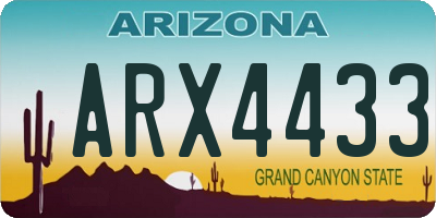 AZ license plate ARX4433