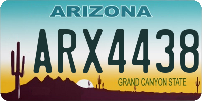 AZ license plate ARX4438