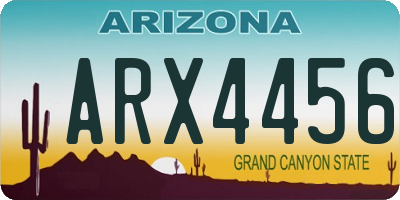 AZ license plate ARX4456