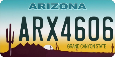 AZ license plate ARX4606