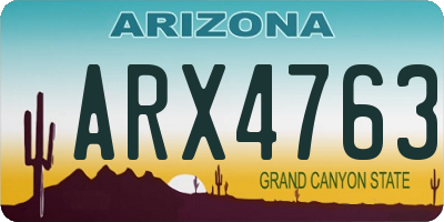 AZ license plate ARX4763