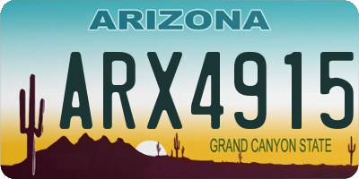 AZ license plate ARX4915