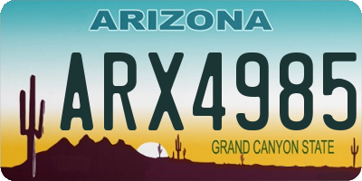 AZ license plate ARX4985