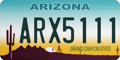 AZ license plate ARX5111