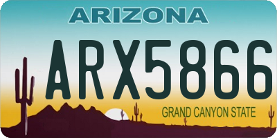 AZ license plate ARX5866