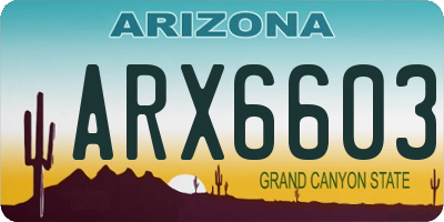 AZ license plate ARX6603