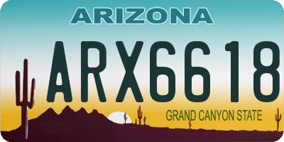 AZ license plate ARX6618