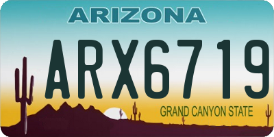 AZ license plate ARX6719