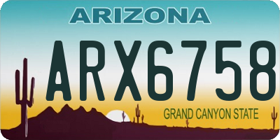 AZ license plate ARX6758