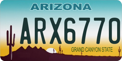 AZ license plate ARX6770
