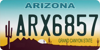 AZ license plate ARX6857