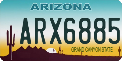AZ license plate ARX6885