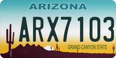 AZ license plate ARX7103