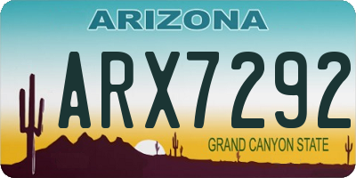 AZ license plate ARX7292
