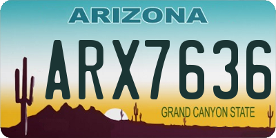 AZ license plate ARX7636