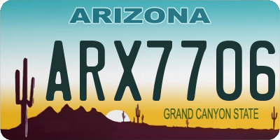 AZ license plate ARX7706
