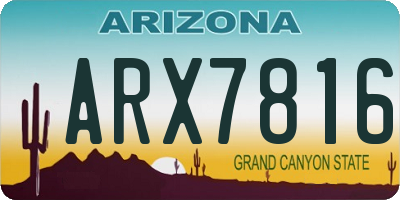 AZ license plate ARX7816