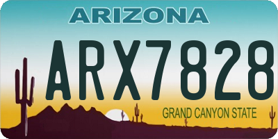 AZ license plate ARX7828