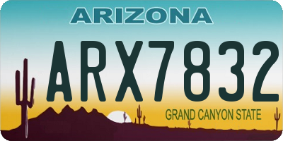 AZ license plate ARX7832