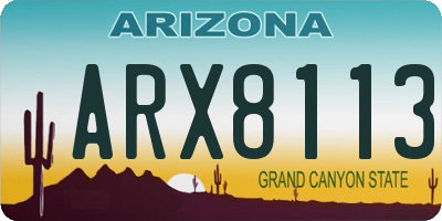 AZ license plate ARX8113