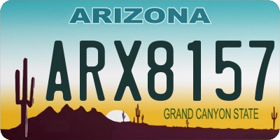 AZ license plate ARX8157