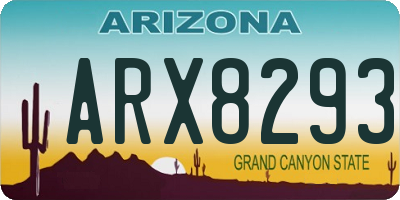 AZ license plate ARX8293