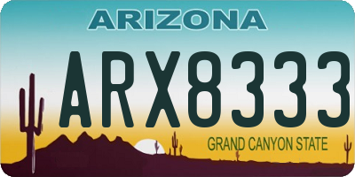 AZ license plate ARX8333