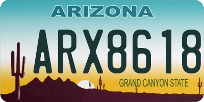 AZ license plate ARX8618