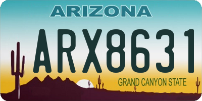 AZ license plate ARX8631