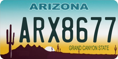 AZ license plate ARX8677