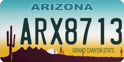 AZ license plate ARX8713