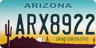 AZ license plate ARX8922