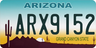 AZ license plate ARX9152