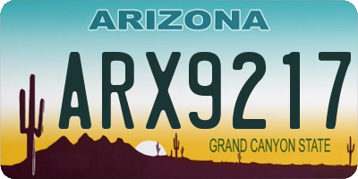 AZ license plate ARX9217