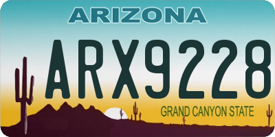 AZ license plate ARX9228